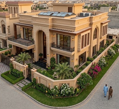 The same house after completion, a fully finished modern home